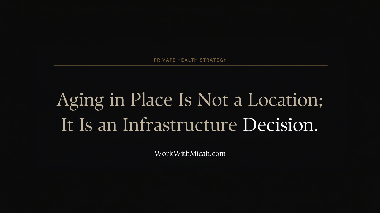 Aging in Place Is Not a Location; It Is an Infrastructure Decision — Work With Micah