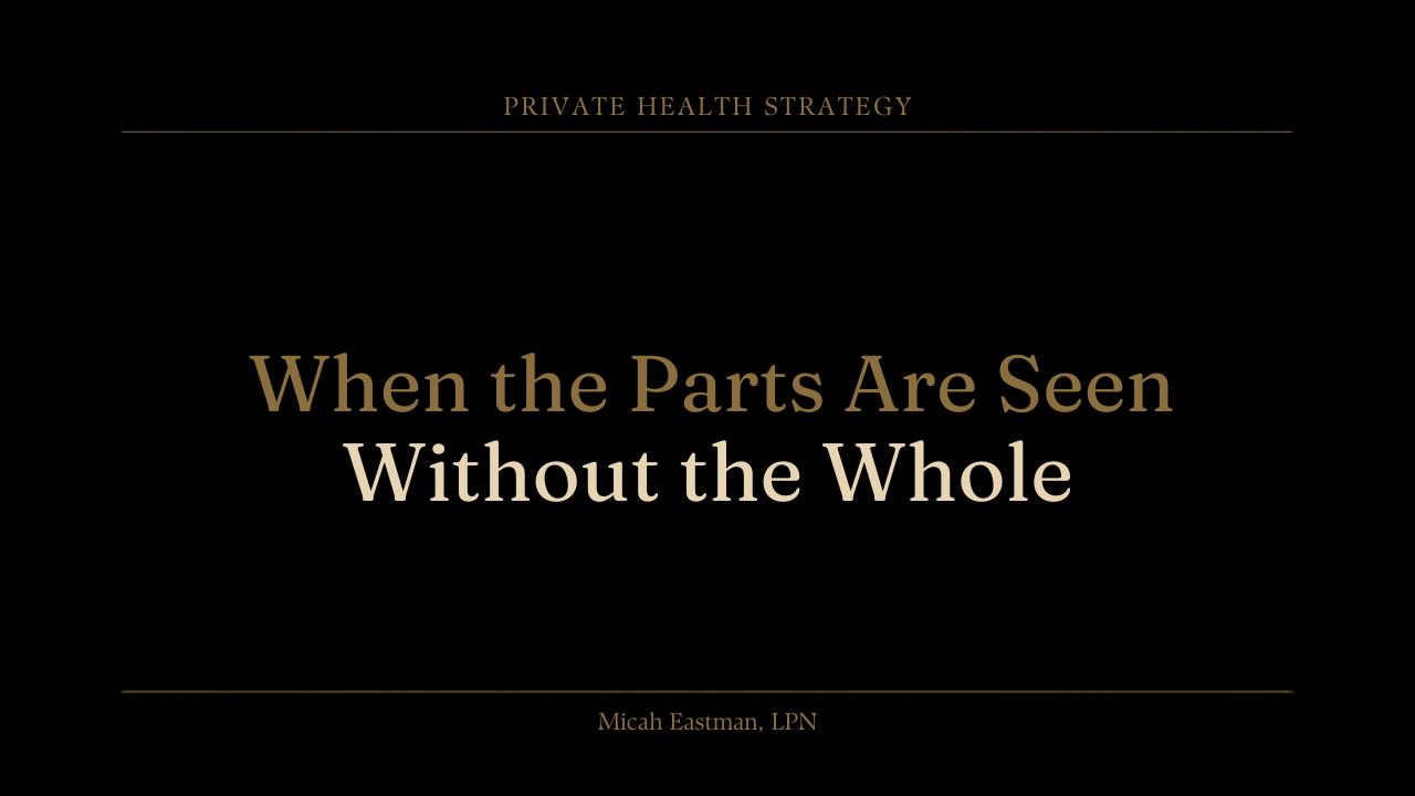 Private Health Strategy: When the Parts Are Seen Without the Whole